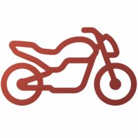 Motorcycle service red icon.
